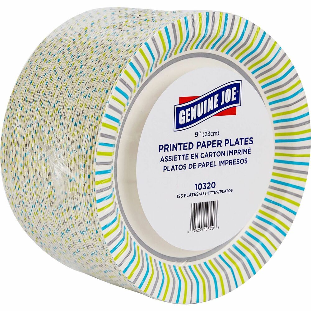 Image of Genuine Joe Paper Plates, Soak-Proof, 9" Round, 125/PK, MI
