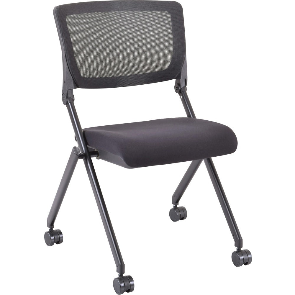 Image of Lorell Nesting Chairs, Mobile, 20-1/4"x22-7/8"x35-3/8", 2/CT, BK