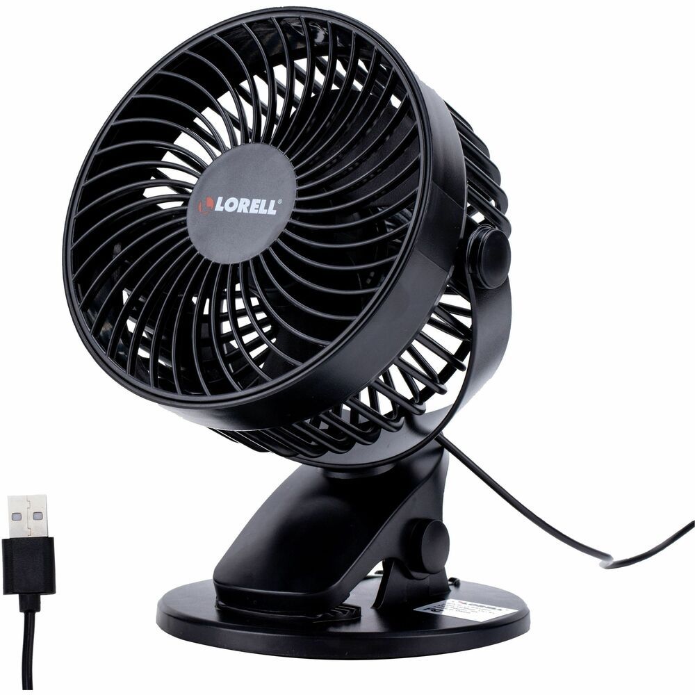 Image of Lorell Fan, USB, 5-4/5"Wx4-4/5"Lx7-7/10"H, Black
