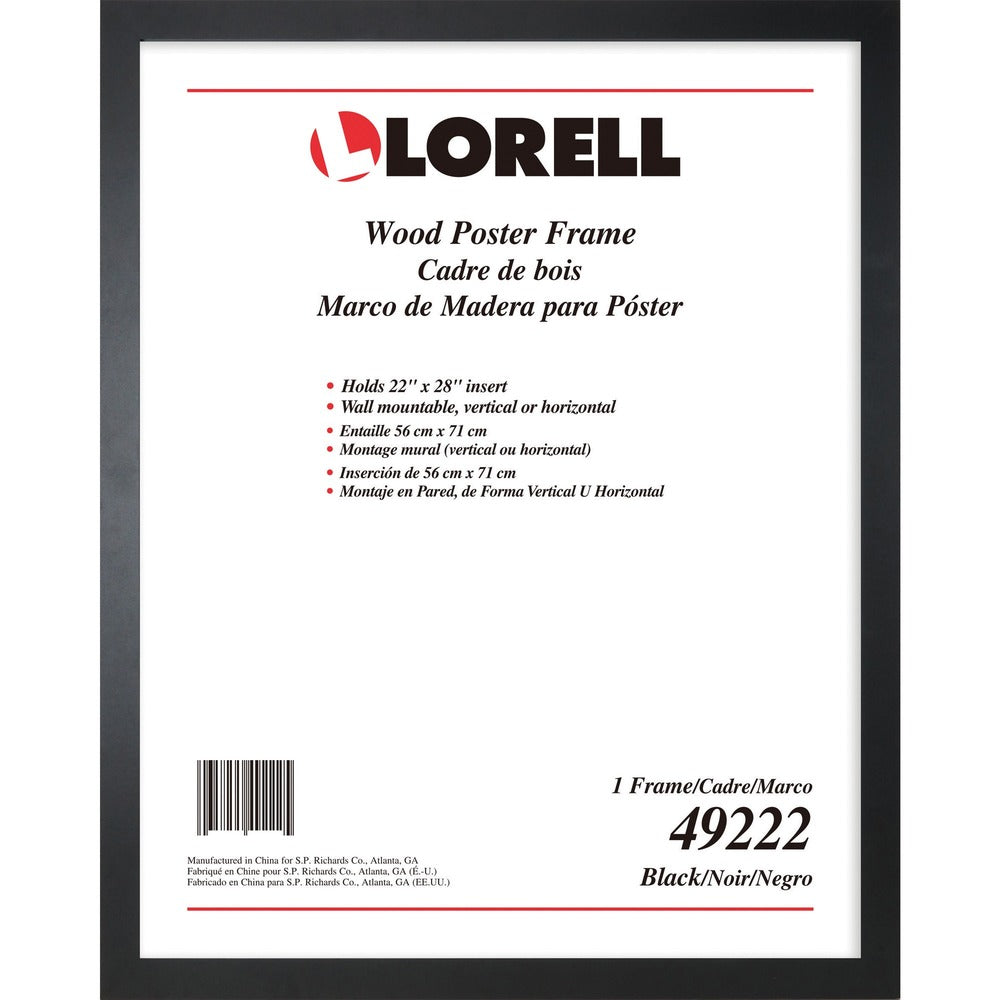 Image of Lorell Frame f/Posters,Vertical/Horizontal,Wood,22"x28",Black