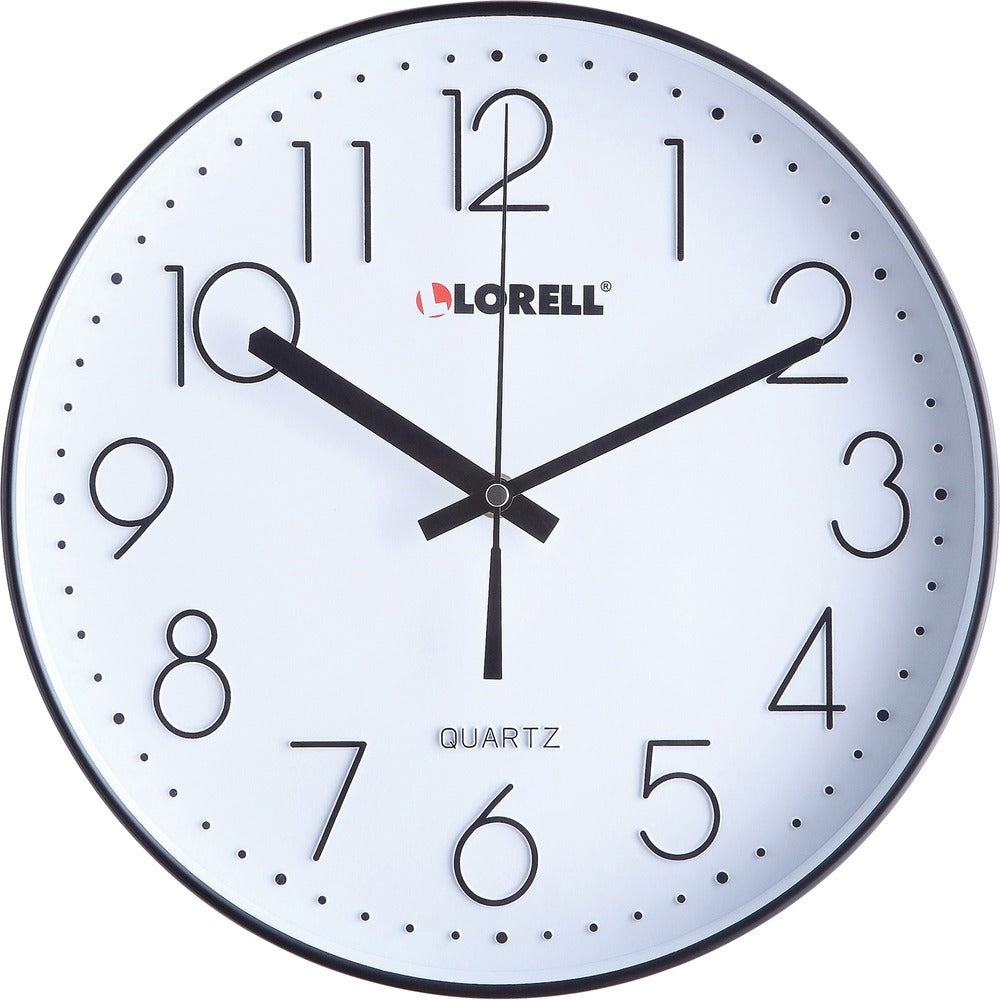 Image of Lorell Clock, Wall, Super Quiet, 12", Black