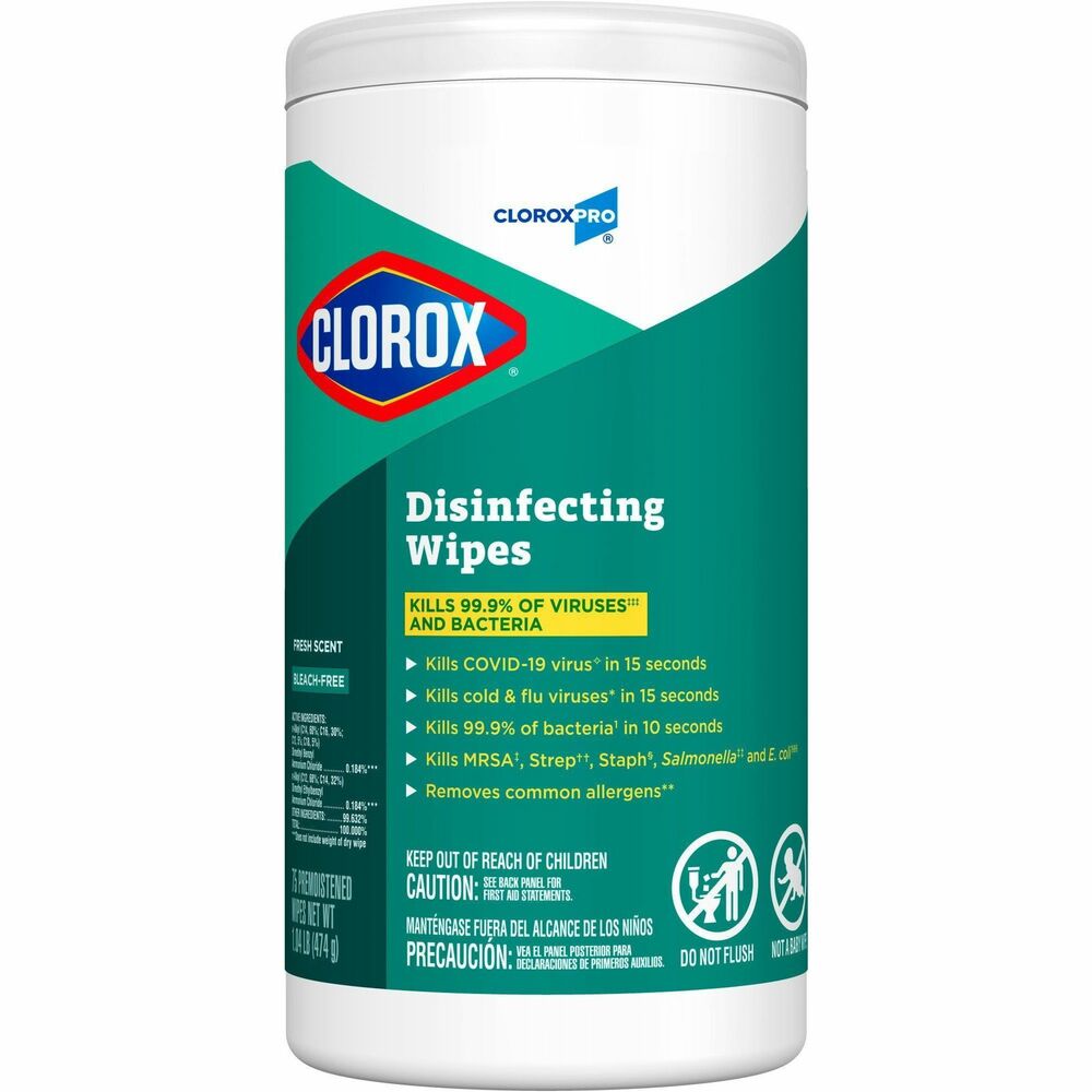 Image of Clorox Company DisinfectWipes,Industrial,FrshScent,75/Can,6EA/CT,40CT/BD,WE