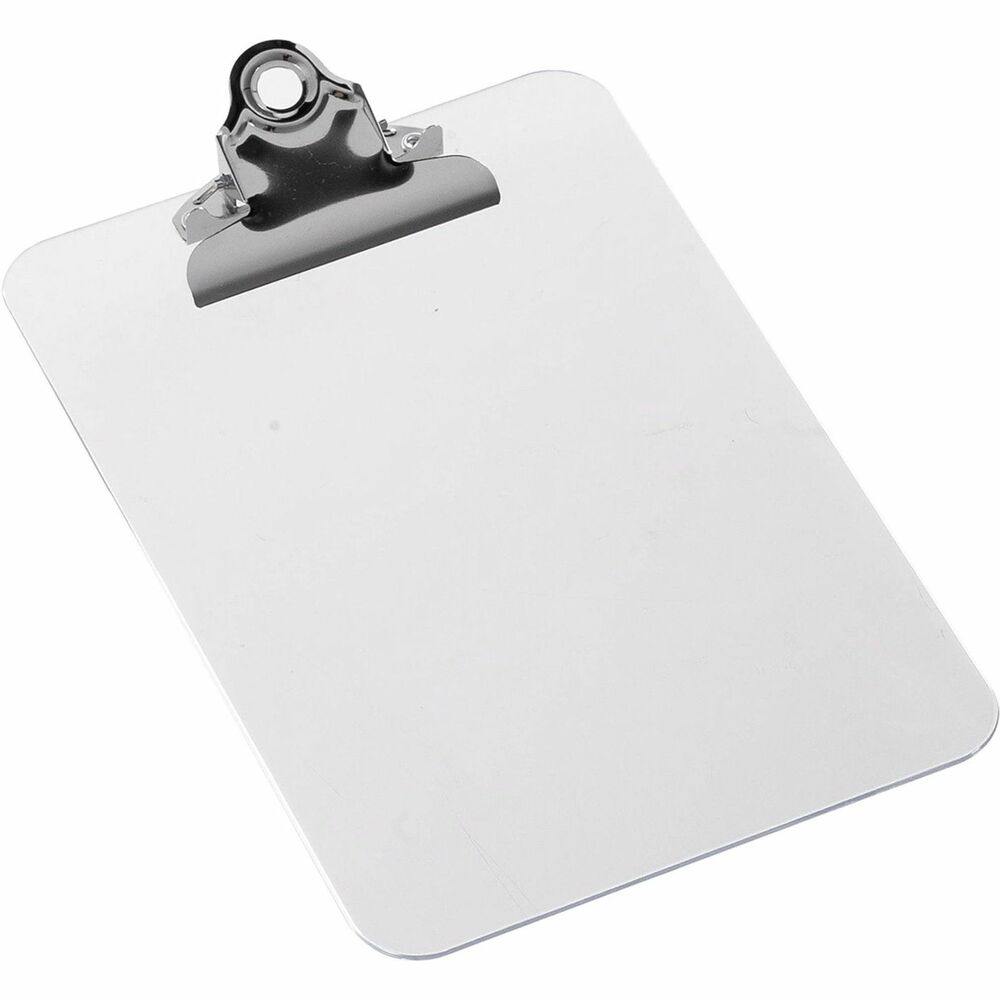 Image of Business Source Clipboard, Plastic, w/Spring Clip, 6"x9", Clear