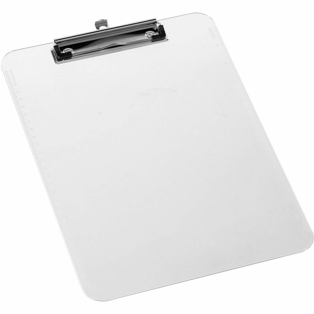 Image of Business Source Clipboard, Plastic, w/Flat Clip, 9"x12-1/2", Clear