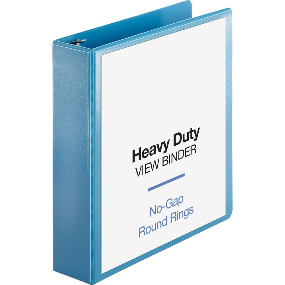 Image of Business Source View Binder, Round Ring, 2" Cap, Letter-size, Light Blue