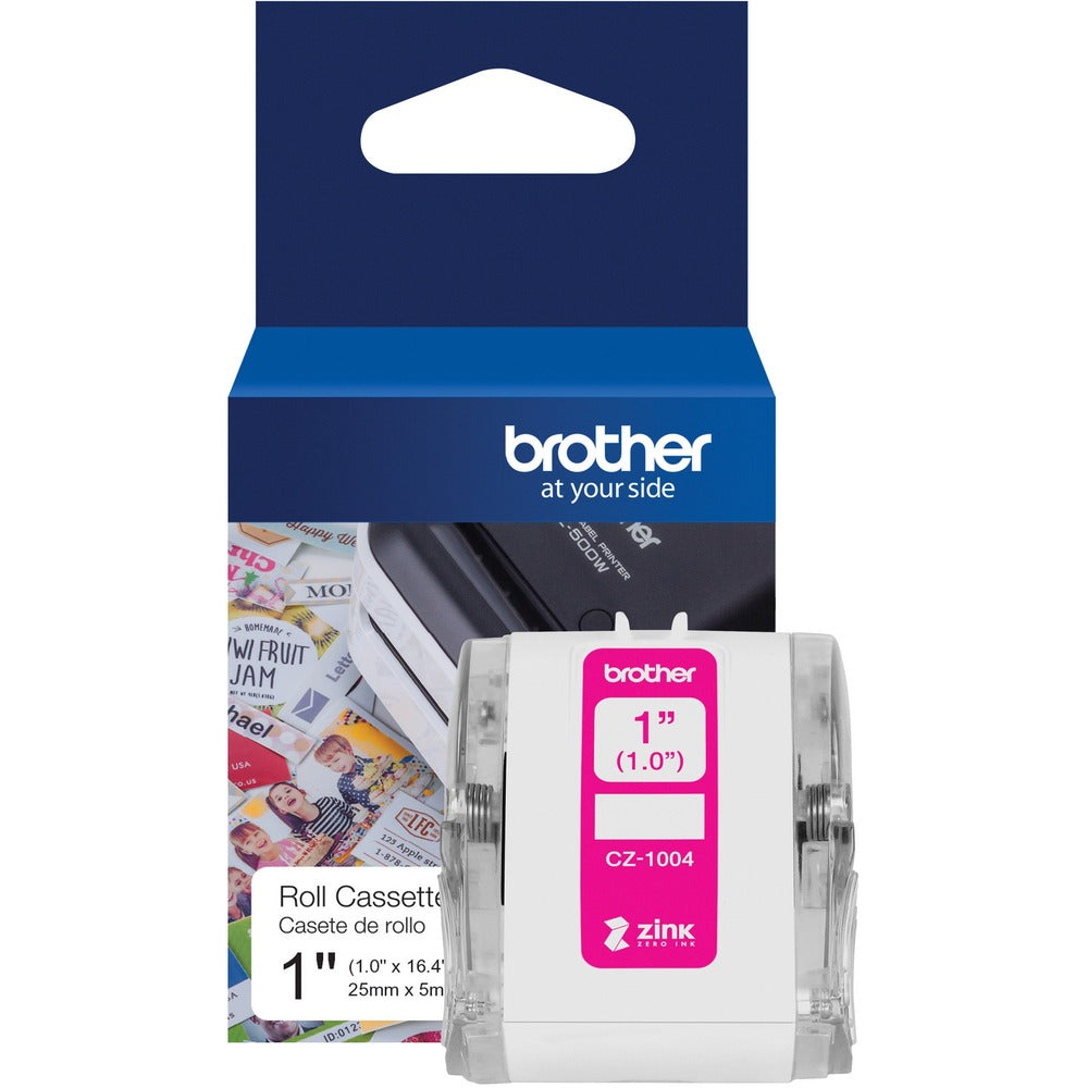 Image of Brother Labels, ZINK Zero Ink, Continuous-Length, 1"x16.4', White