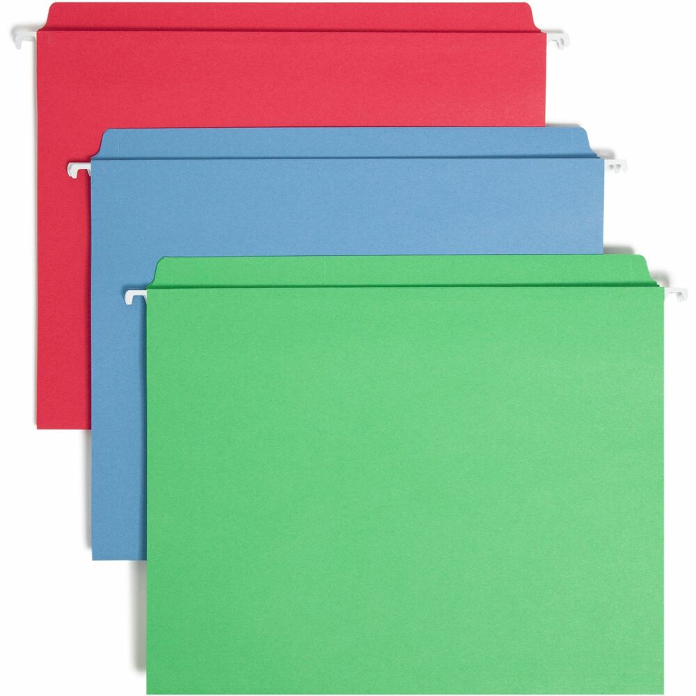 Image of Smead Hanging Folders,w/2-Ply Tabs,Straight Tab,Ltr,18/BX,AST