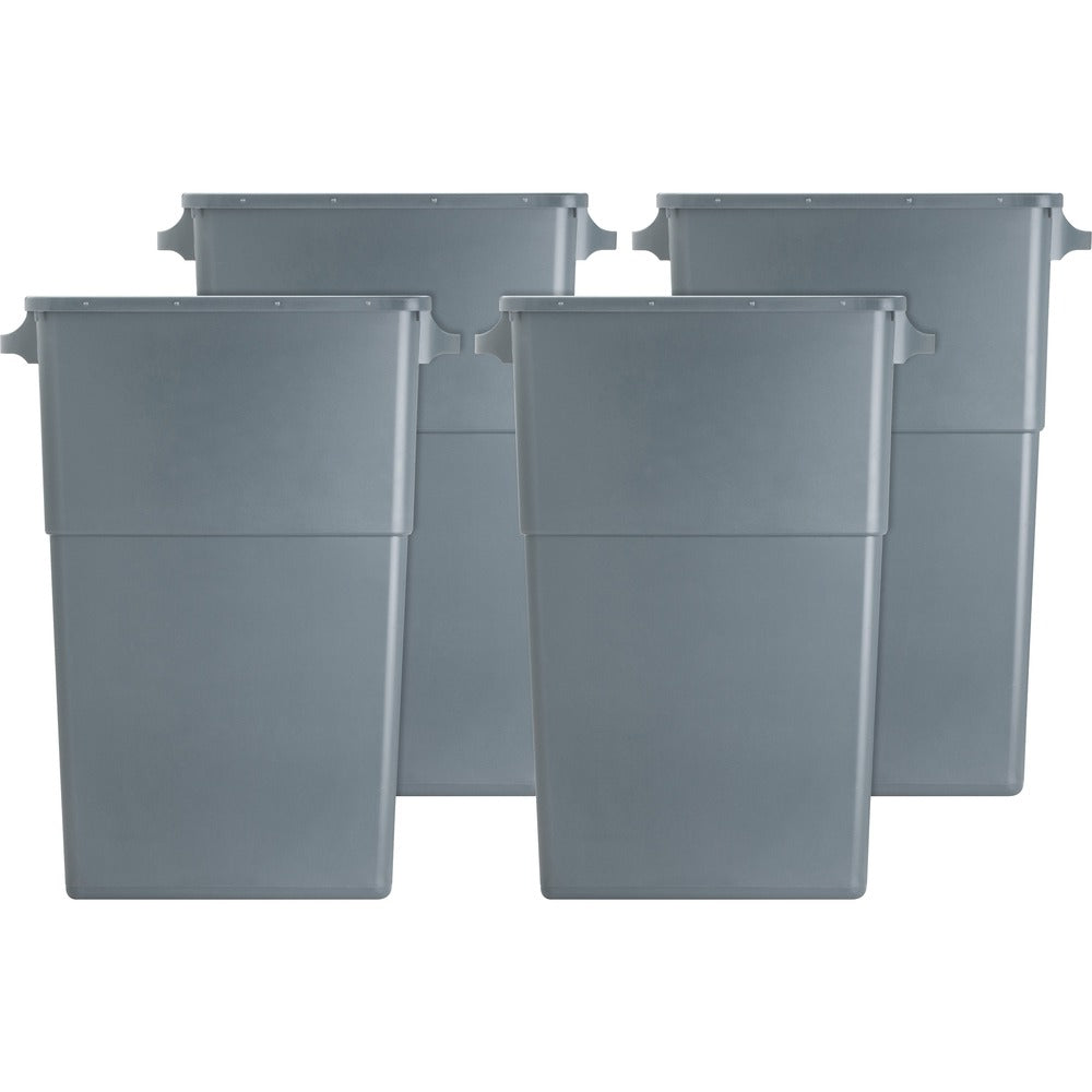 Image of Genuine Joe Waste Container, Space-Saving, 23 Gal, 20"x11"x30", 4/CT, GY