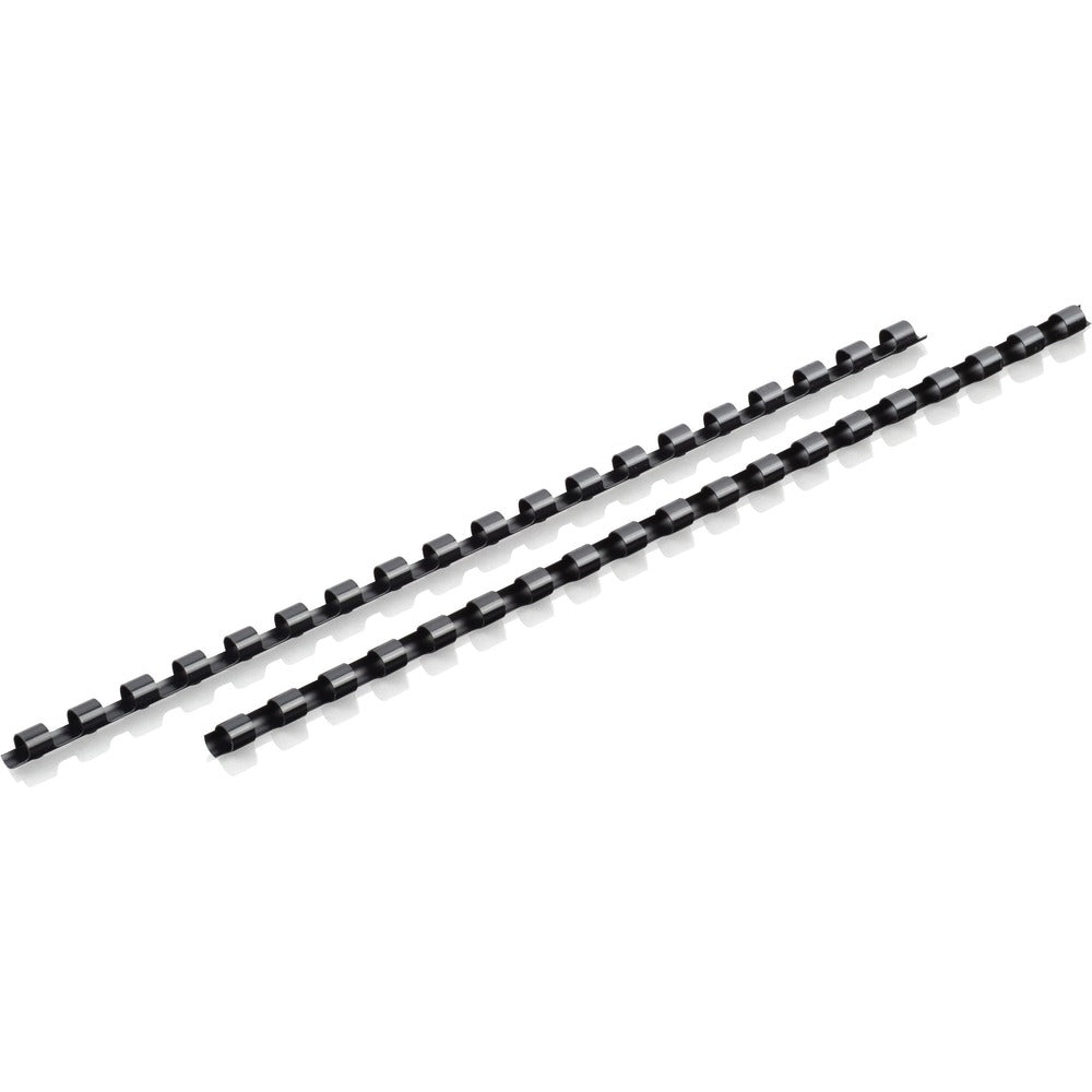Image of Mead Binding Spines, 19-Hole, 25-Sheet Capacity, 1/4", 125/BX, BK