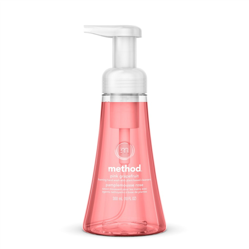 Image of Method Products Handwash, Foaming, Pink Grapefruit, 10oz Pump, 6/CT, Pink
