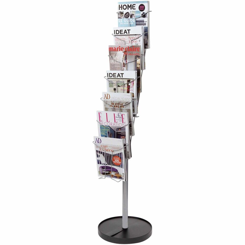 Image of Alba, Inc Literature Display,Floor,7-Compartment,15"x59",SR/BK