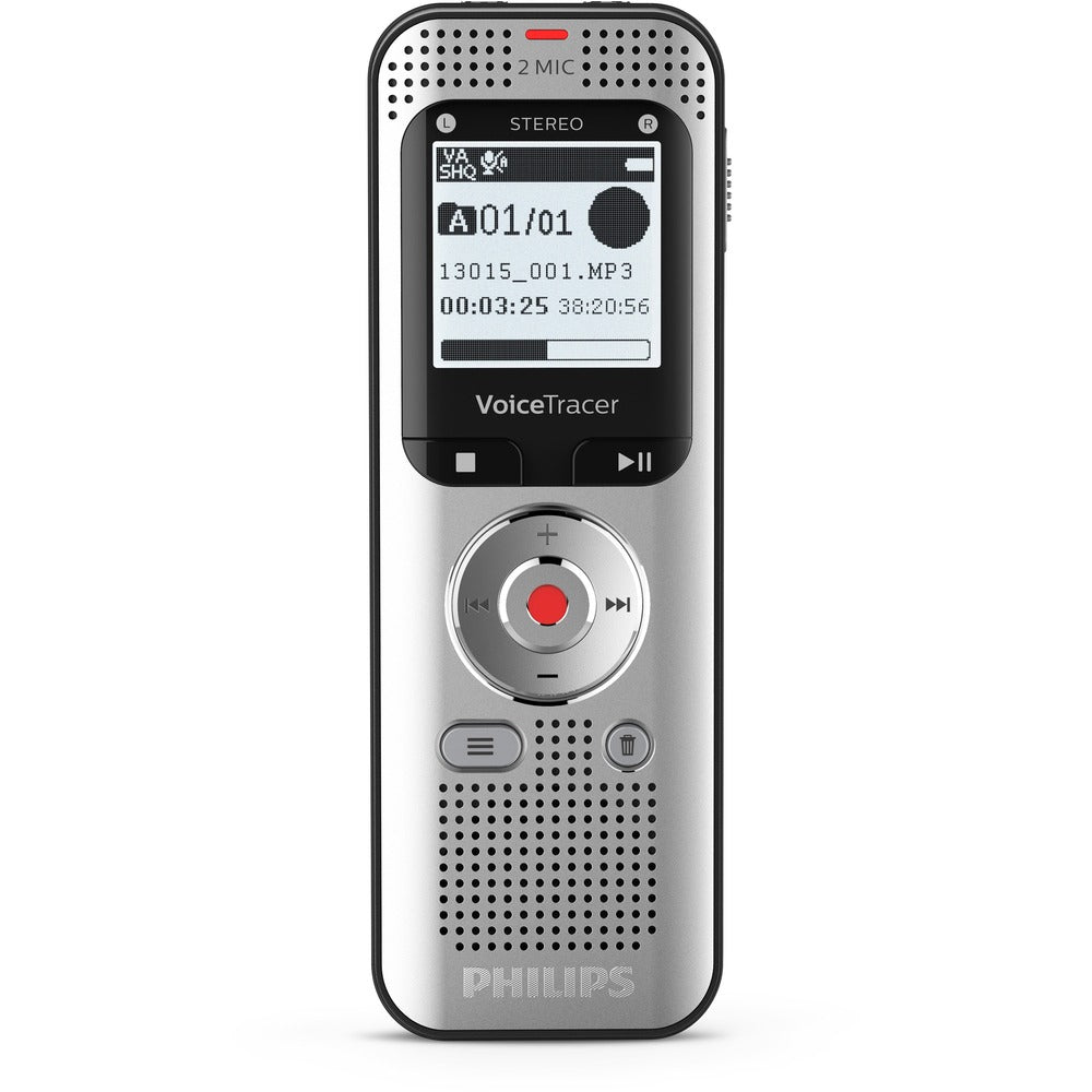 Image of Philips Audio Recorder, 1-3/4"Wx1/2"Lx5"H, Silver