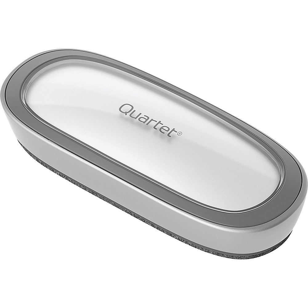 Image of Quartet Dry-erase Board Eraser, Premium, w/ Caddy, 2-3/8"x6", Silver
