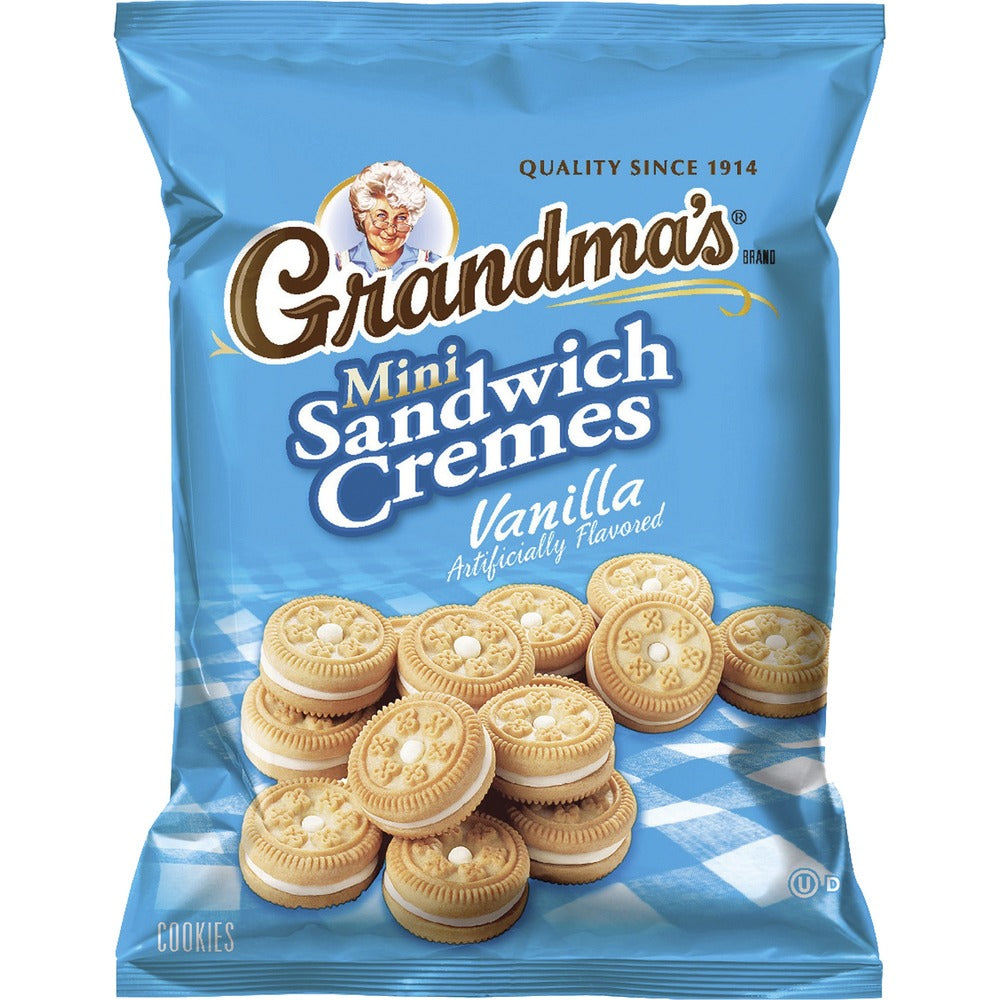 Image of Quaker Foods Cookies, Mini Sandwich Cremes, Vanilla, 2.12 oz, 60/CT, Blue