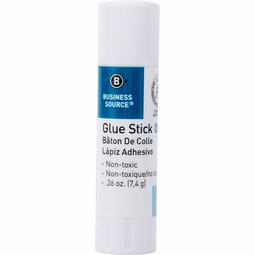 Image of Business Source Glue Sticks, Permanent, Value Pack, 0.26 oz, 30/BX, Clear