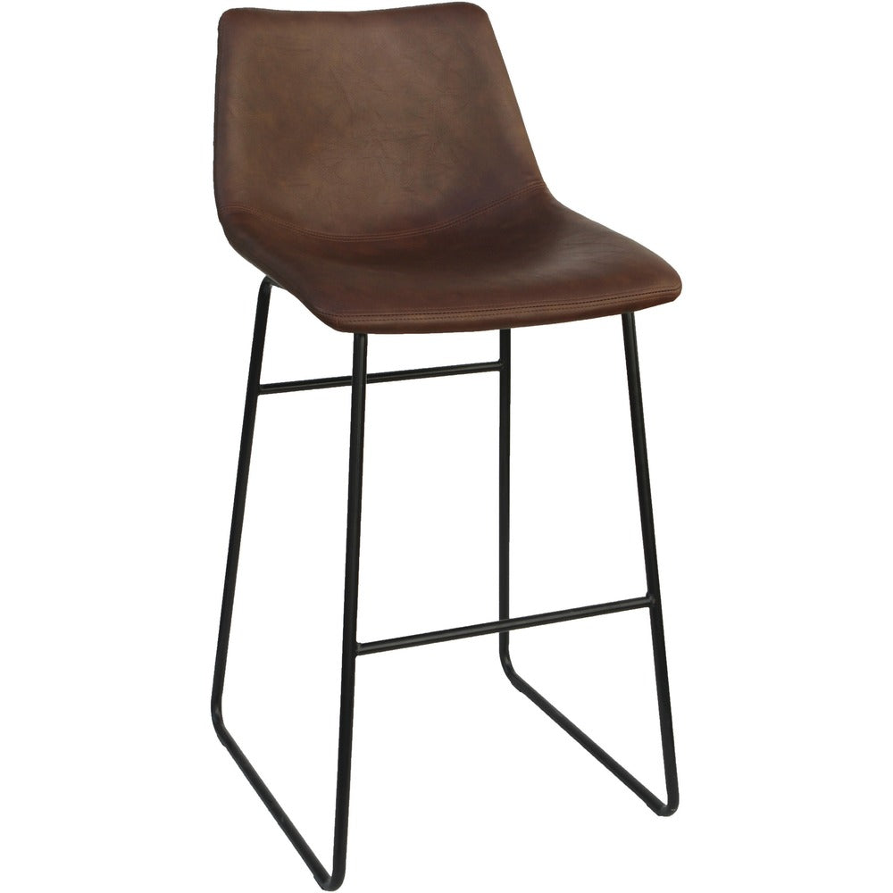 Image of Lorell Guest Stool, Leather, 18-7/8"x22-1/4"x39-3/4", 2/CT, Tan