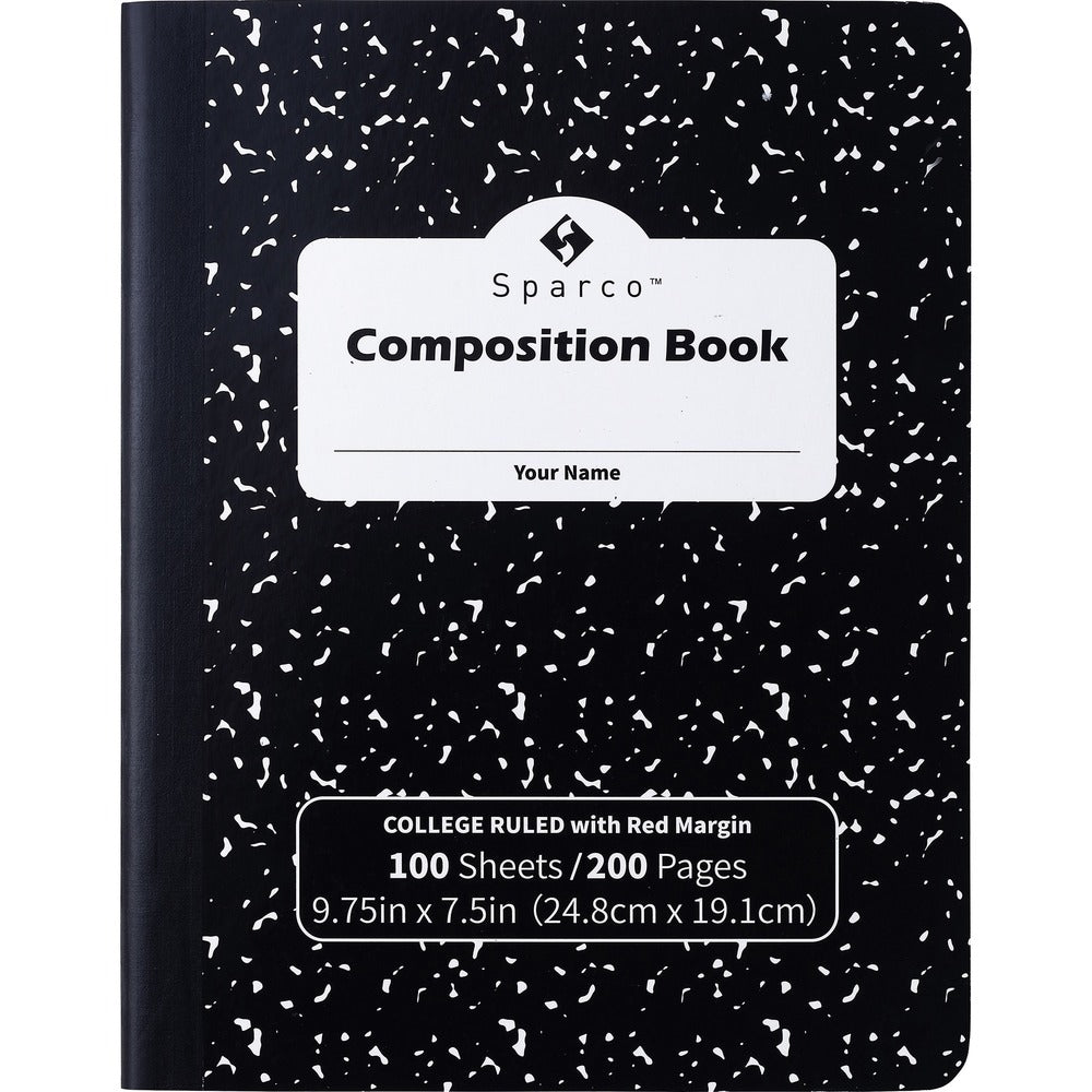 Image of Sparco Composition Notebook, 7-3/10"Wx9-9/10"Lx2-1/10"H, 12/PK, WE
