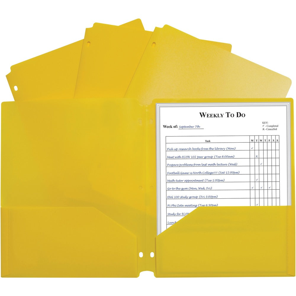 Image of C-Line Portfolio, 2-Pocket, 3-Hole, 9-2/5"x11-2/5"x1/10", 25/BX, YW
