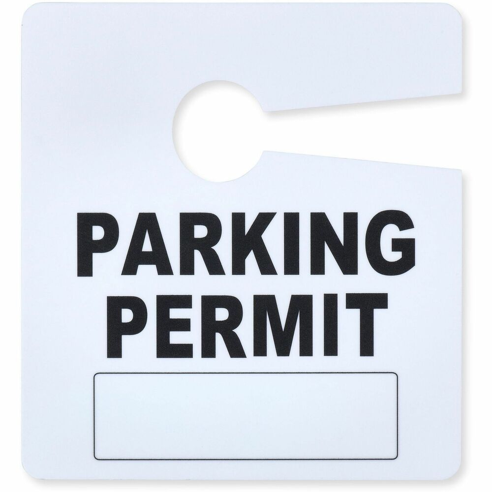 Image of Tatco Parking Permit, Reusable, 2-4/5"Wx3"H, 50/PK, White
