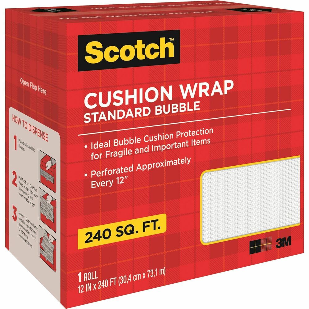 Image of 3M Cushion Wrap, Perforated, 3/16" Bubble, 12"x250', Clear