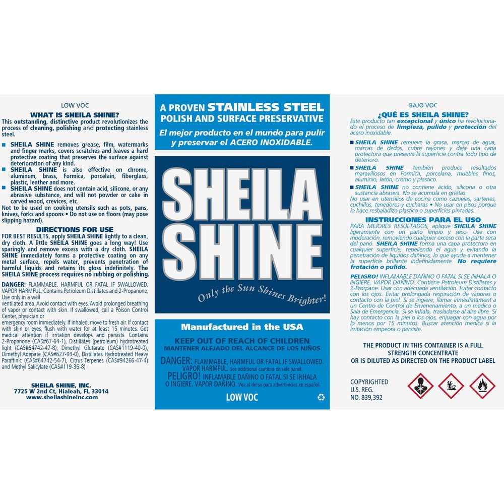 Image of Sheila Shine Inc. Container Label, 6-3/5"Wx9-3/5"Lx1-3/10"H, 100/PK,White/Blue