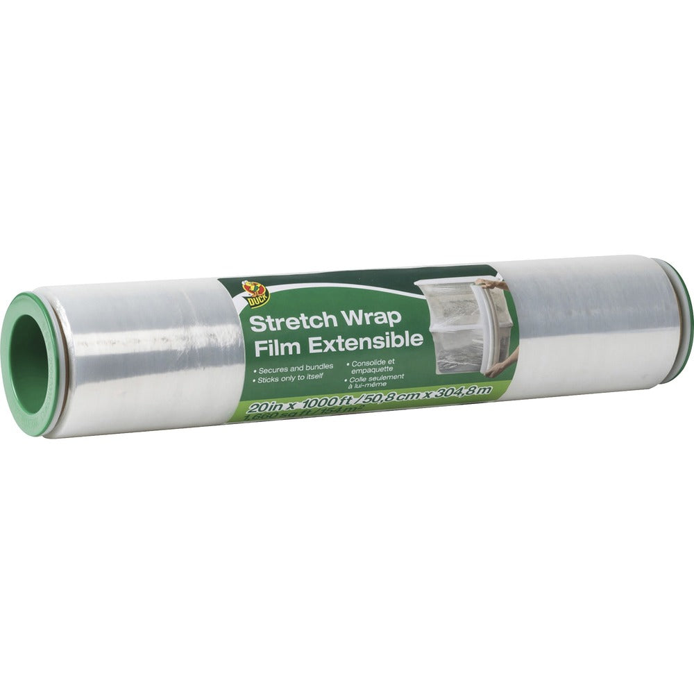 Image of Duck Brand Stretch Wrap Film, Non-Adhesive, 20"Wx1000'L, Clear