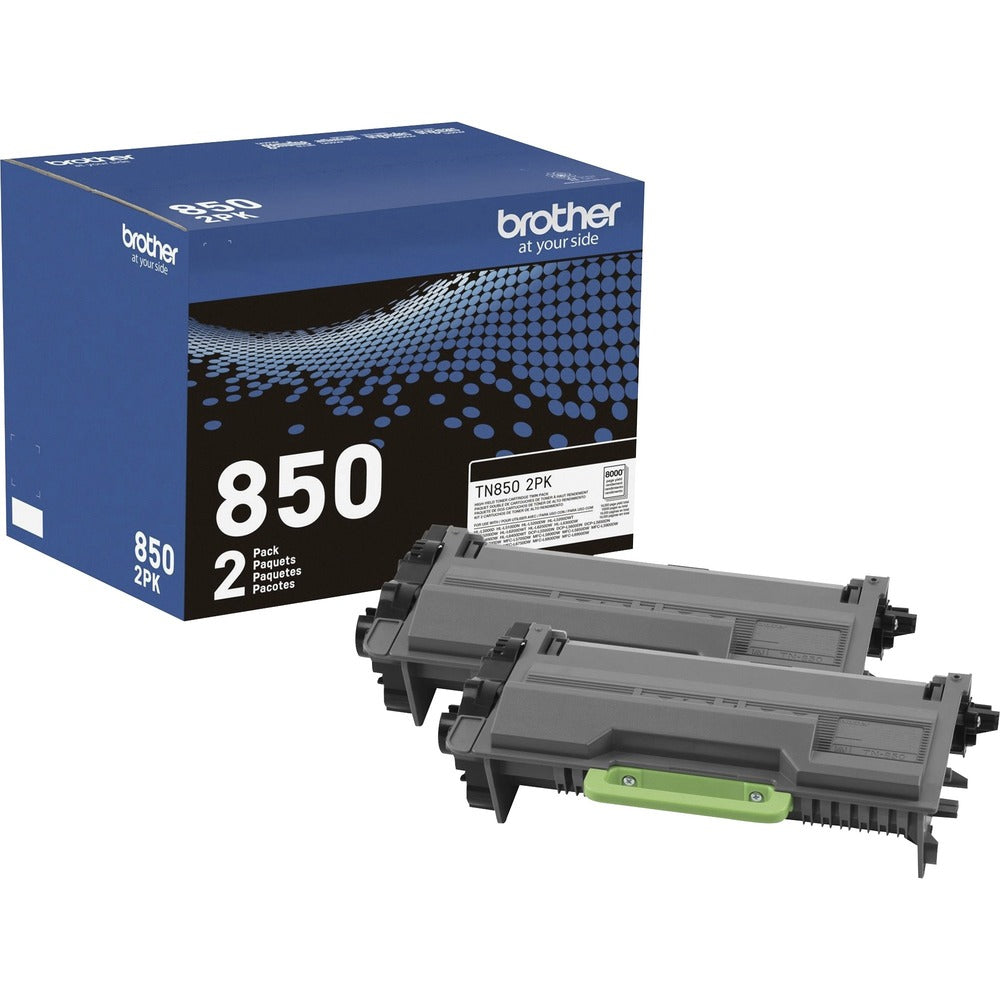 Image of Brother Toner Cartridge, High Yield, 8000 Pages, 2/BX, BK