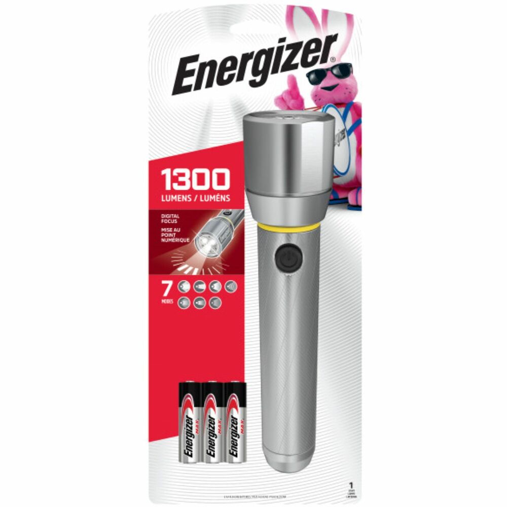 Image of Eveready Battery Co Inc Flashlight, LED, Metal, 1300 Lumens, Digital Focus, 4/CT, CE