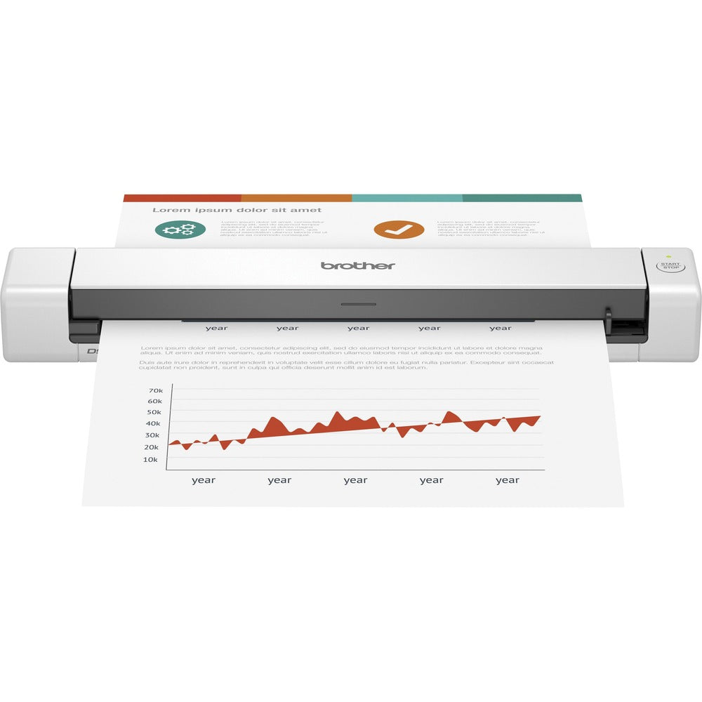 Image of Brother Document Scanner, Mobile, 2"Wx11-9/10"Dx1-1/2"H, White