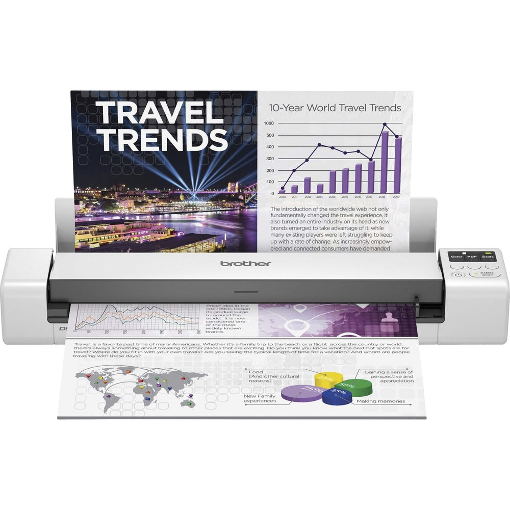 Image of Brother Document Scanner, Duplex/Wireless, 2-1/2"x12-3/5"x1-4/5", WE