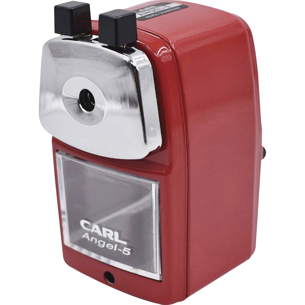 Image of Carl Mfg Pencil Sharpener, Auto Draw, 0.9mm/0.4mm, 2-3/4"x3"x5", RD