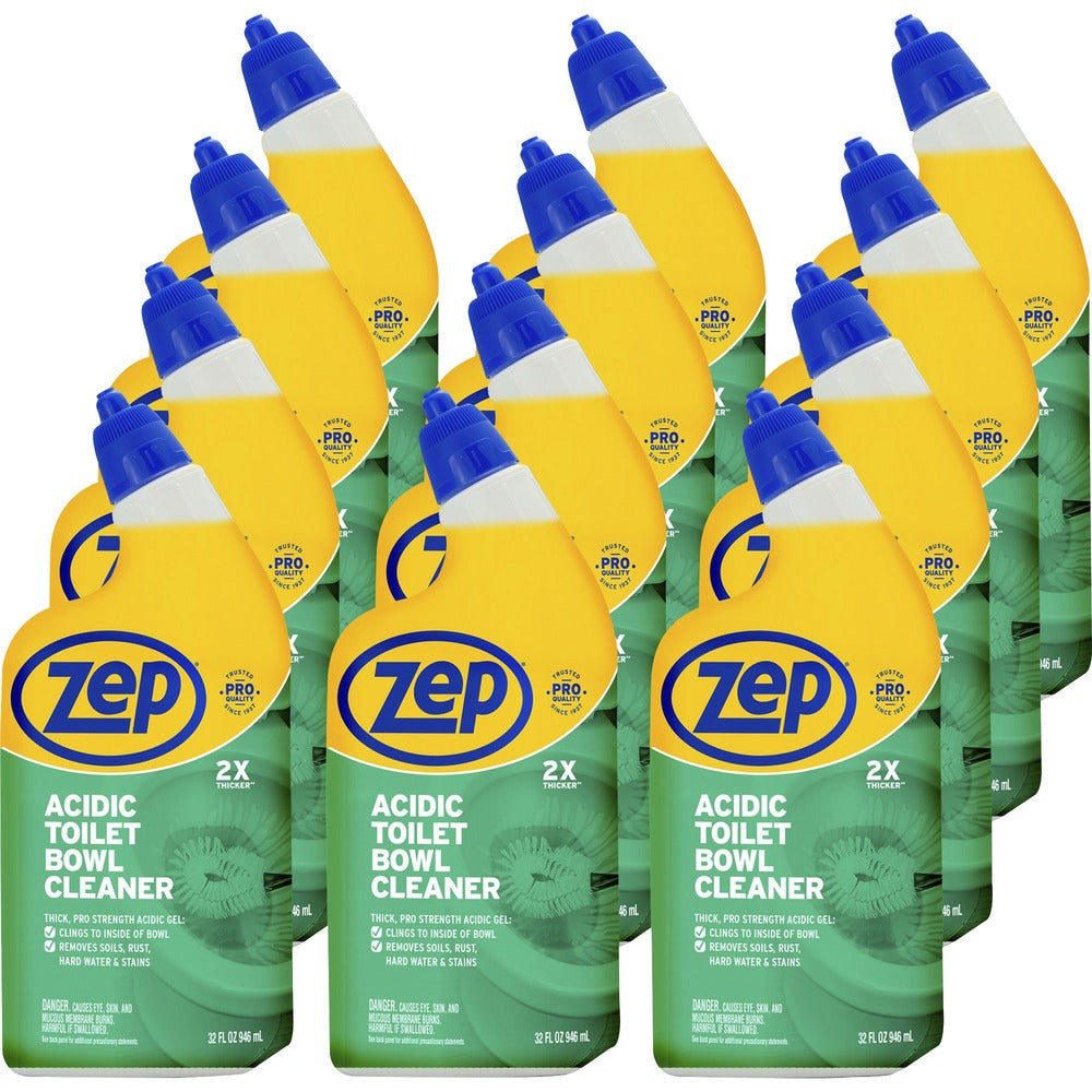Image of Zep Commercial Toilet Bowl Cleaner, Acidic, 32oz., 12/CT, Blue