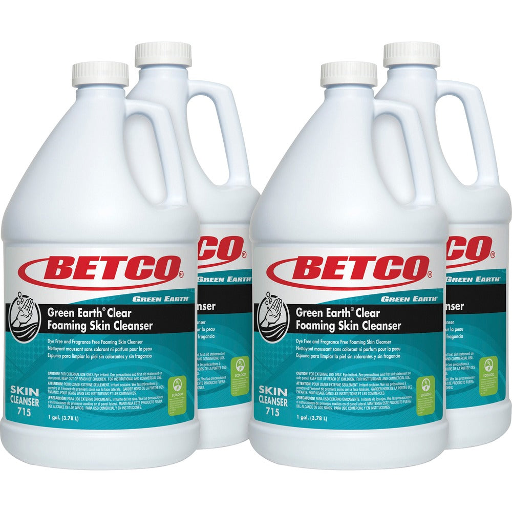 Image of Betco Corporation Skin Cleanser,Foaming,Fragrance-Free,1 Gal,4/CT,Straw