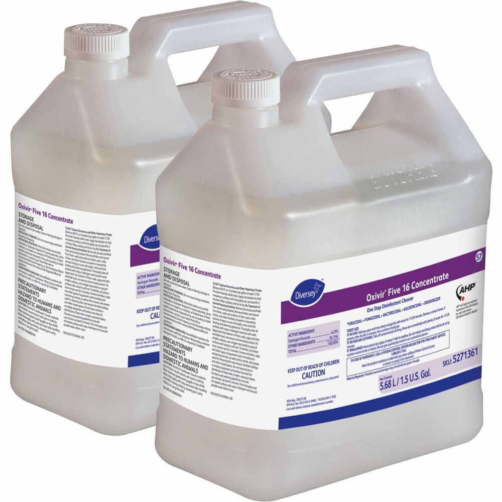 Image of Diversey Care Disinfectant Cleaner, Five 16, 1.5 Gallon, 2/CT, Clear