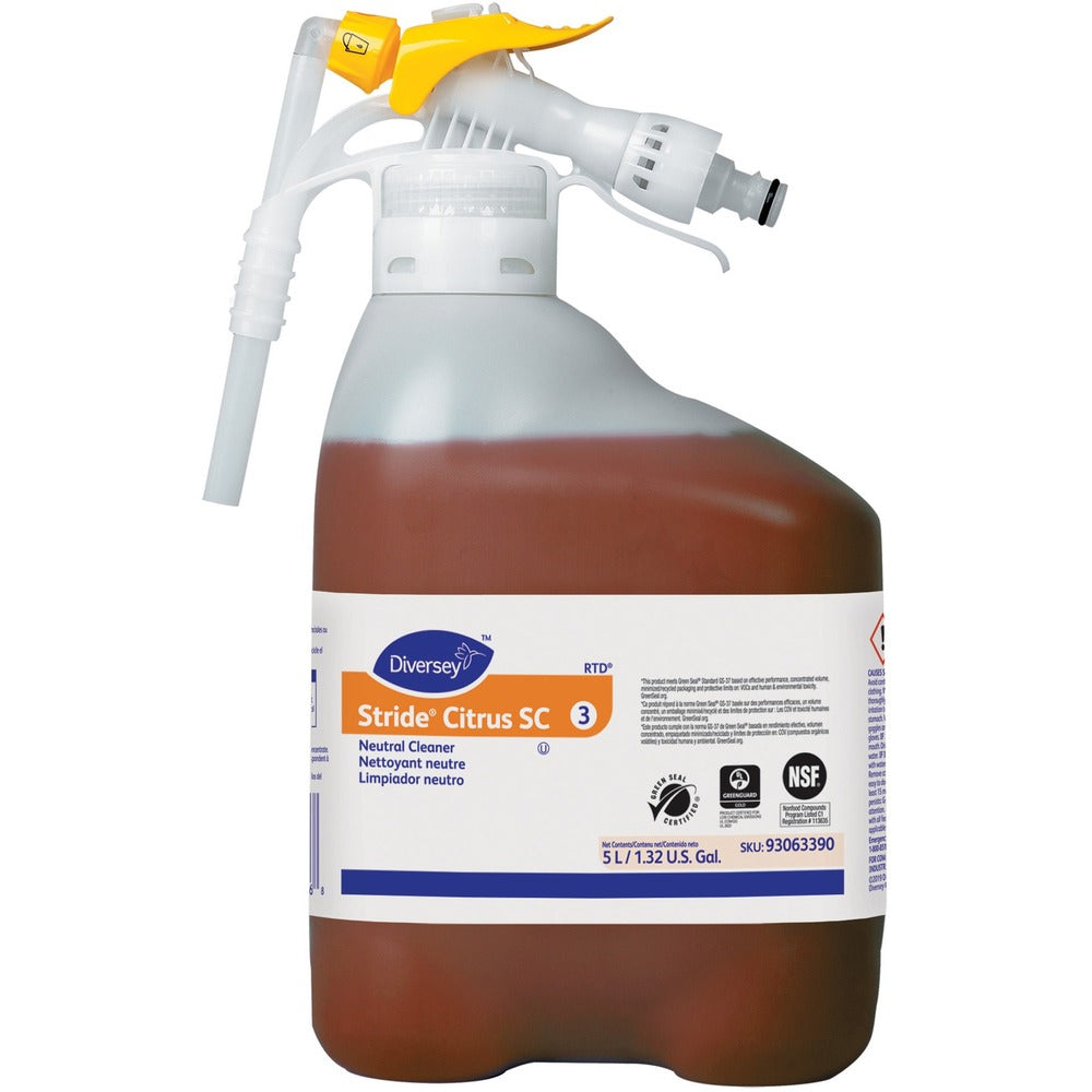 Image of Diversey Care Cleaner,Neutral pH,Citrus,Multipurpose,5 Liter,Orange