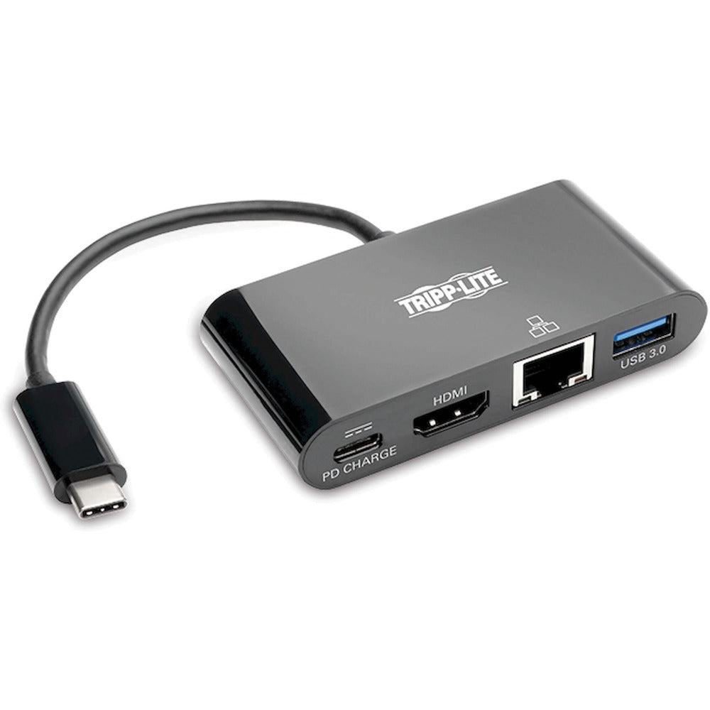 Image of Tripp Lite Multiport Adapter, USB-C, 1-3/5"Wx3-1/5"Lx3/5"H, Black