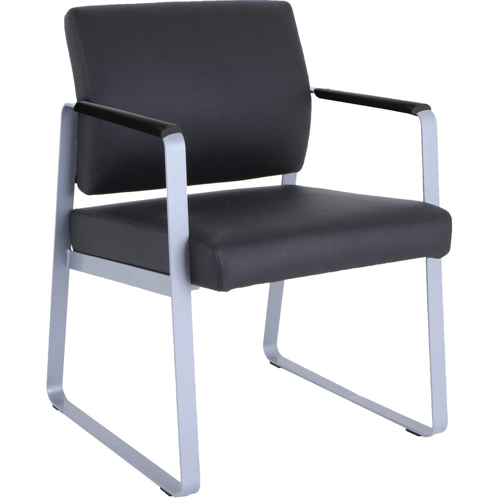 Image of Lorell Guest Chair,Antimicrobial Vinyl,24-3/8"x19-1/4"x34-1/4",BKSR