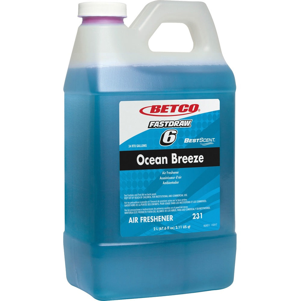 Image of Betco Corporation Deodorizer,Conc,Fast Draw,Ocean Breeze,2Liter,Turquoise