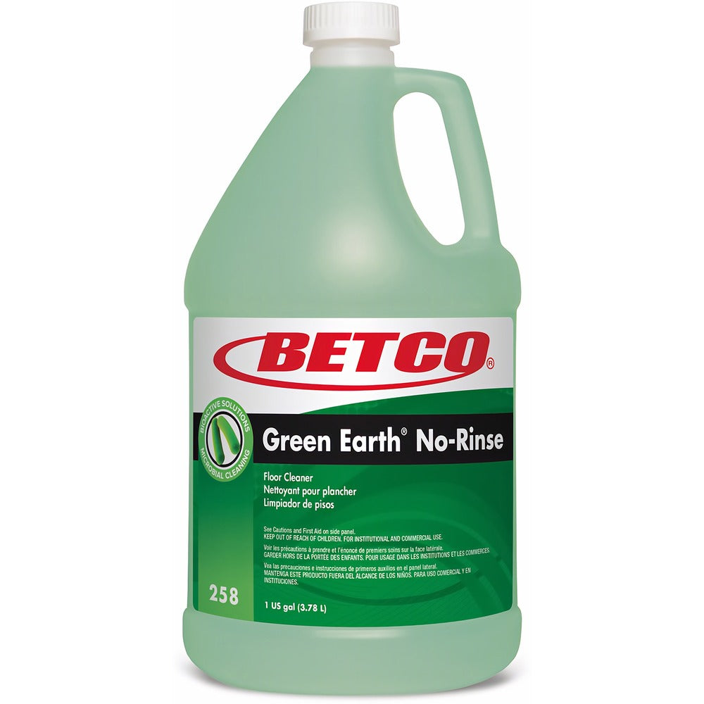 Image of Betco Corporation Floor Cleaner, No-Rinse, 1 Gal, 4/CT, Green