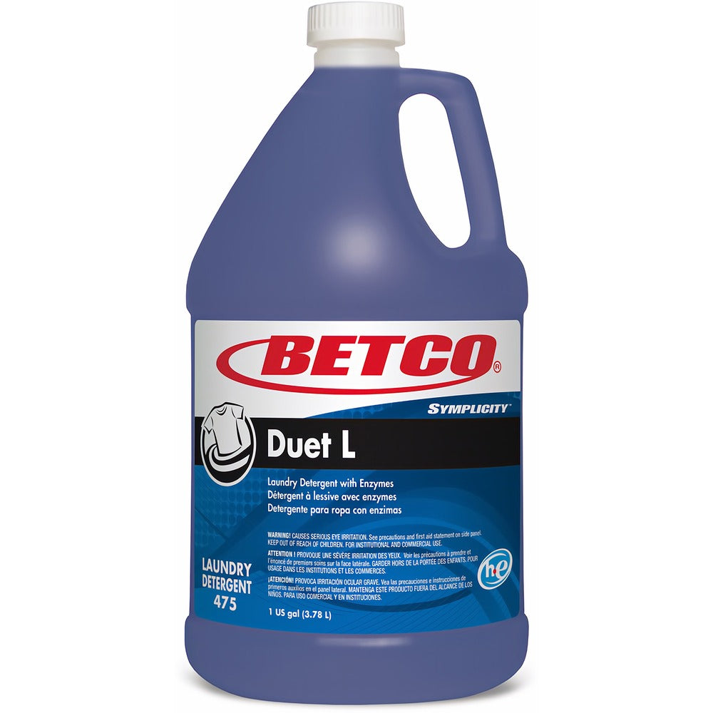 Image of Betco Corporation Laundry Detergent, Liquid, Concentrated, 1 Gal, 4/CT, Blue