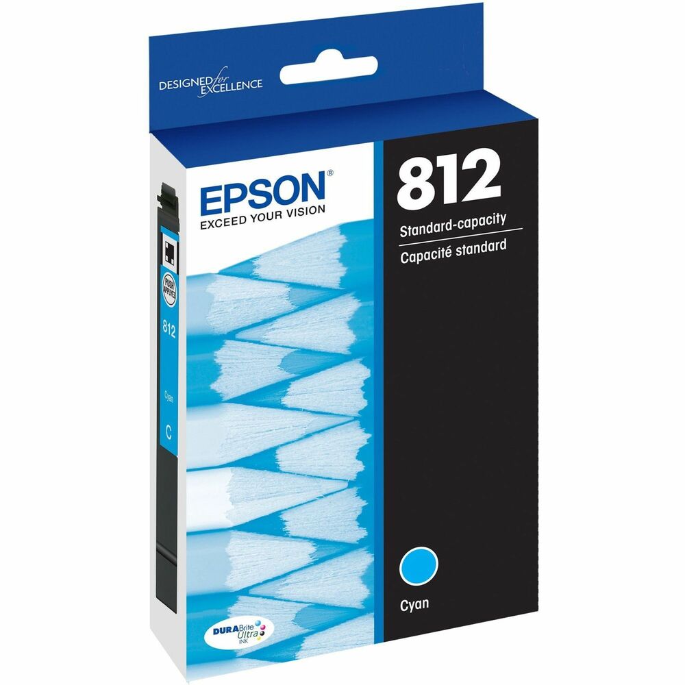 Image of Epson Ink Cartridge,T812,Standard Capacity,300 Page Yield,Cyan