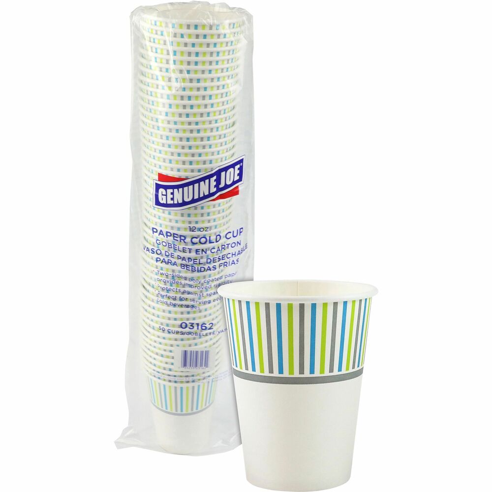 Image of Genuine Joe Paper Cup, Cold, 12 oz, 50/PK, White