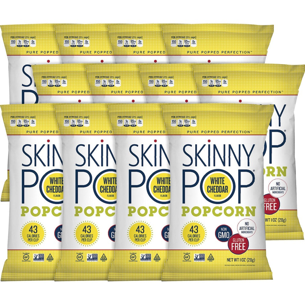 Image of Skinny Pop Popcorn Popcorn, White Cheddar, Ready To Eat, 1 oz, 12/CT, Multi