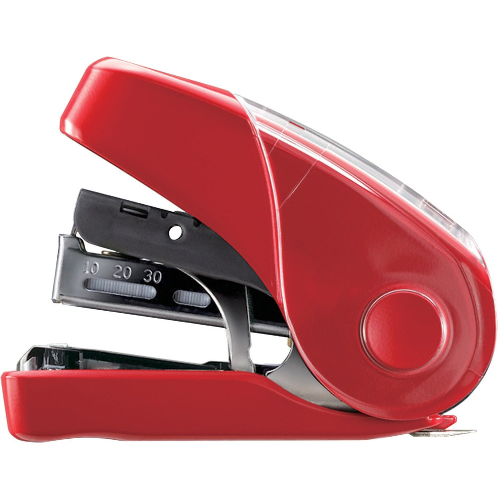 Image of Max USA Stapler, Flat Clinch, 1-1/8"Wx3-1/4"Lx2-5/8"H, Red