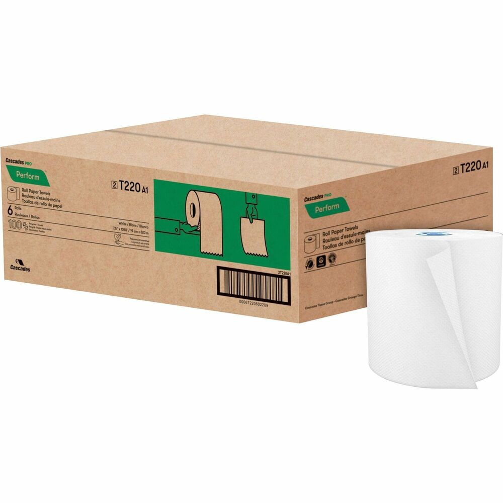 Image of Cascades Paper Towels,Chlorine-Free,Recycled,1-Ply,8"x1050',6RL/CT,WE