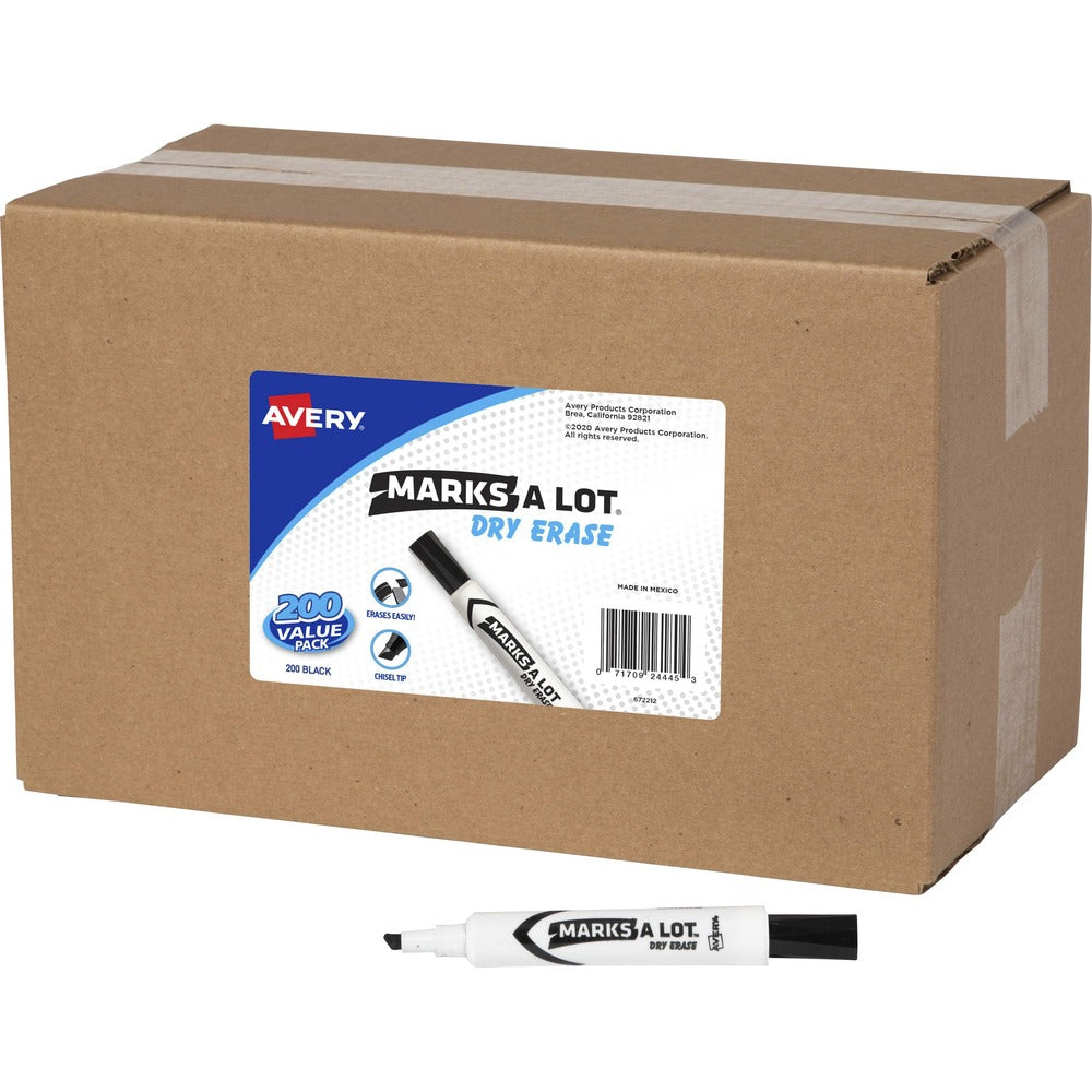 Image of Avery Dry-erase Markers, Desk Style, Chisel Tip, 200/CT, Black Ink