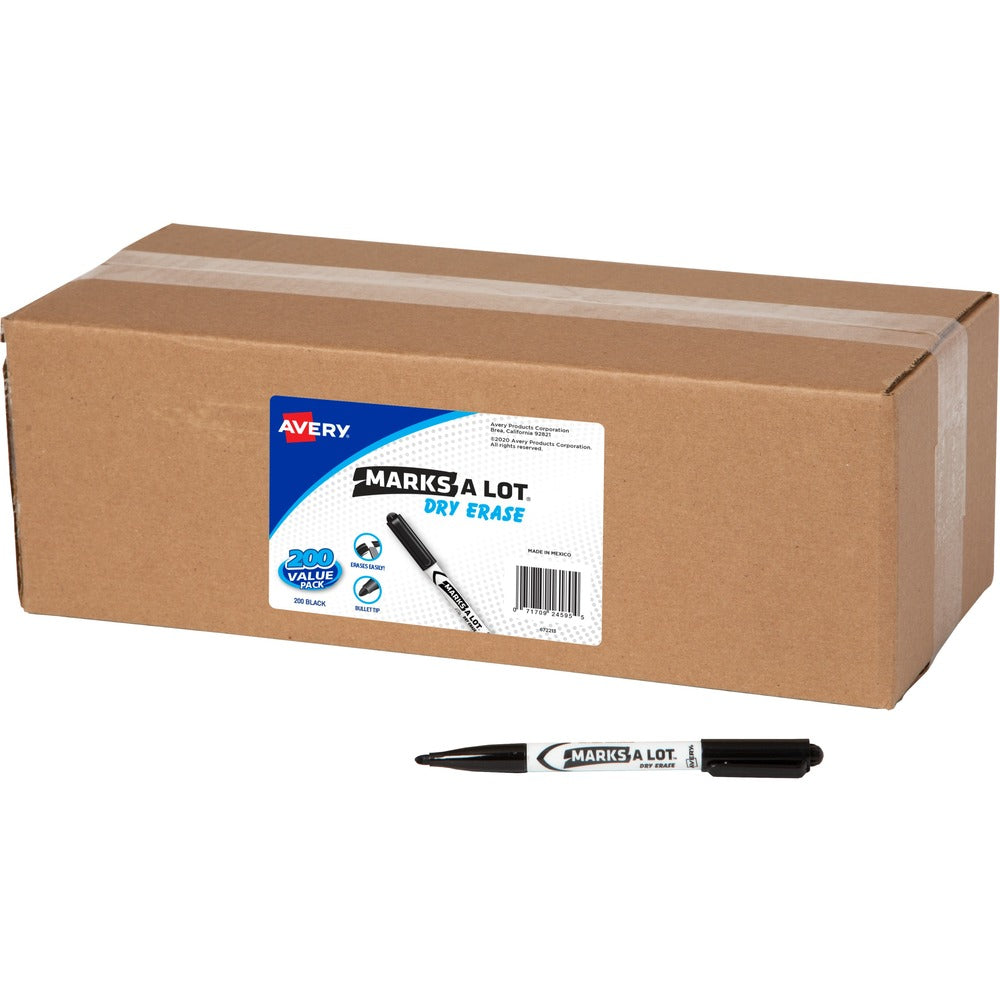 Image of Avery Dry-Erase Markers, Bullet Tip, Value Pack, 200/CT, Black