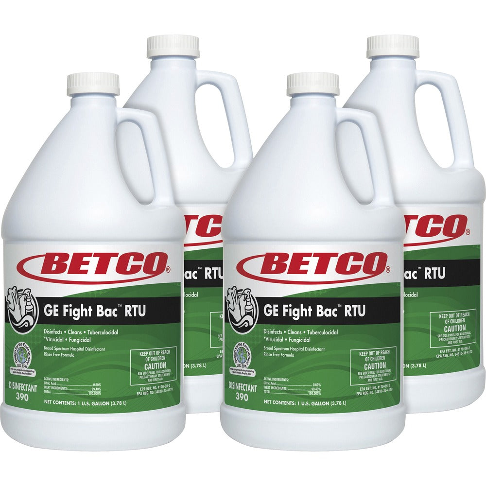 Image of Betco Corporation Disinfectant, Hospital-Grade, No Rinse, 1 Gal, 4/CT, Clear