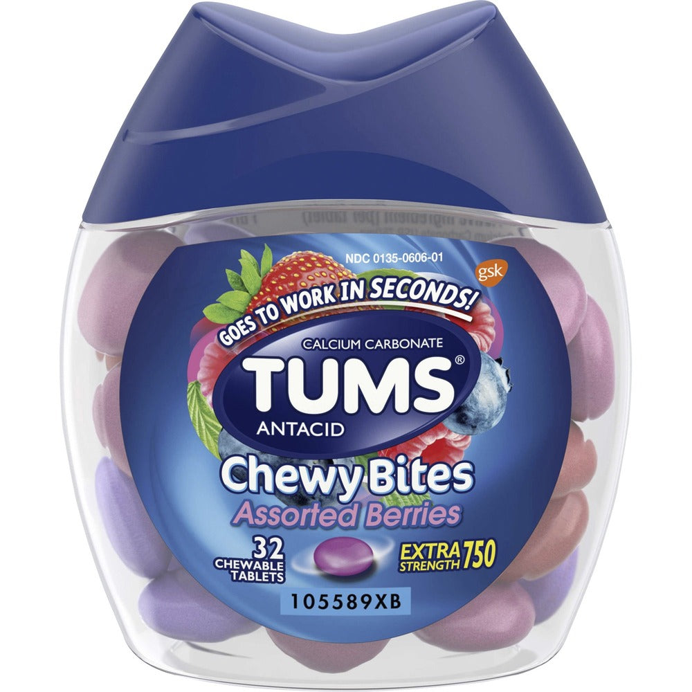 Image of Glaxosmith Kline Cnsmr Hlth Antacid, Chewy Bites, Assorted Berries, 32/Bottle, AST