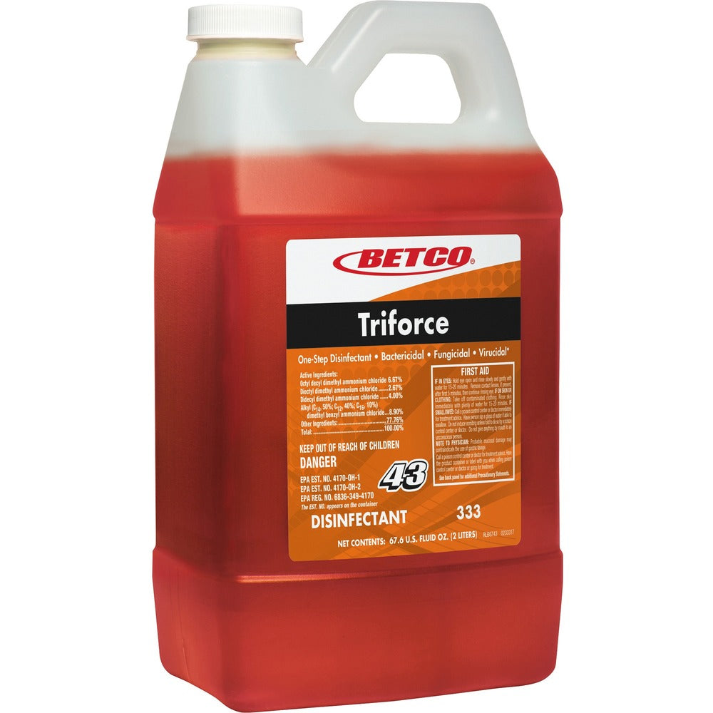 Image of Betco Corporation Disinfectant,Triforce,Conc,Fast Draw,2 Liter,Orange